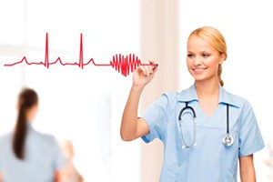 Female Nurse Drawing Heartline