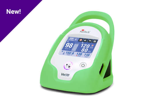 Continuous Vital Signs Monitor for Companion Animals Picture of the SunTech Vet30 Veterinary Monitor