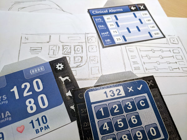 Sketches and Concepts for a UI Design For a Medical Device